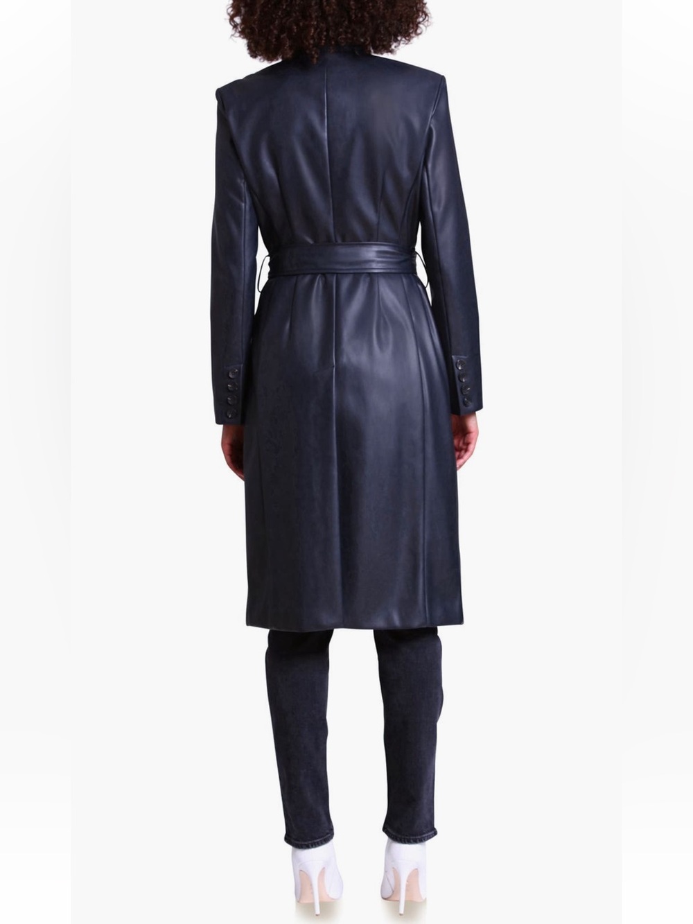 NWT AVEC LES FILLES  Carbon Long Line Silhouette Waist Cinched Coat  NWT - Picture 3 of 11